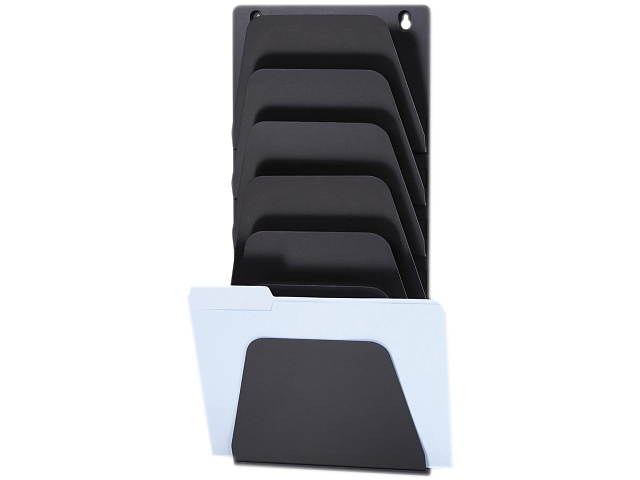 Officemate 21505 Wall File Holder, Letter/Legal, 7 Pockets, Black