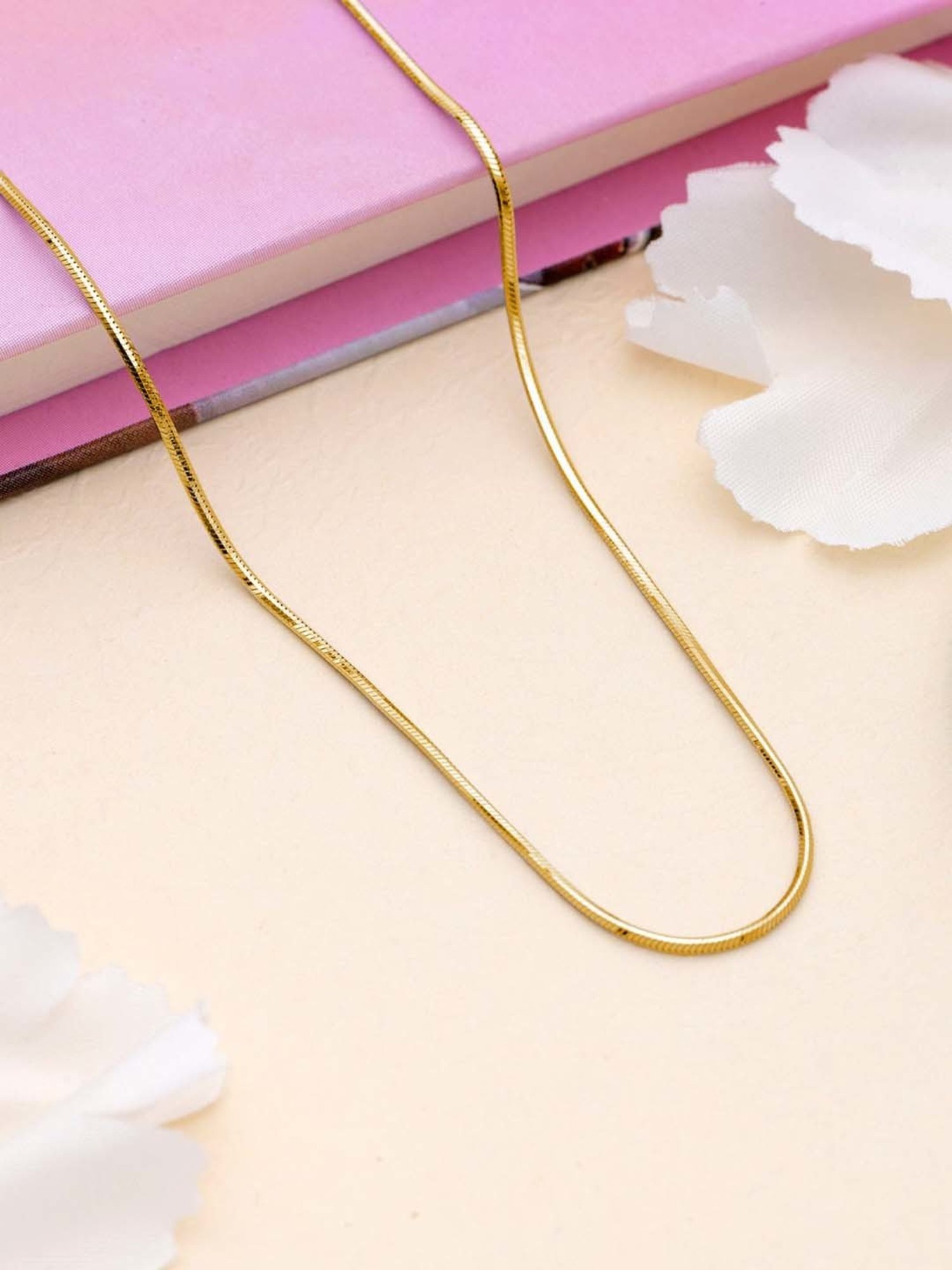 Zavya 925 Silver Sleek Serpent Gold Plated Chain for Men