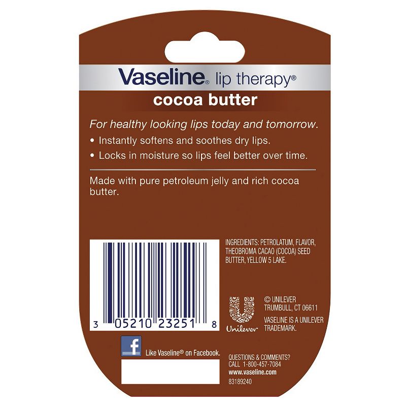 Vaseline Lip Therapy Cocoa Butter 0.25oz