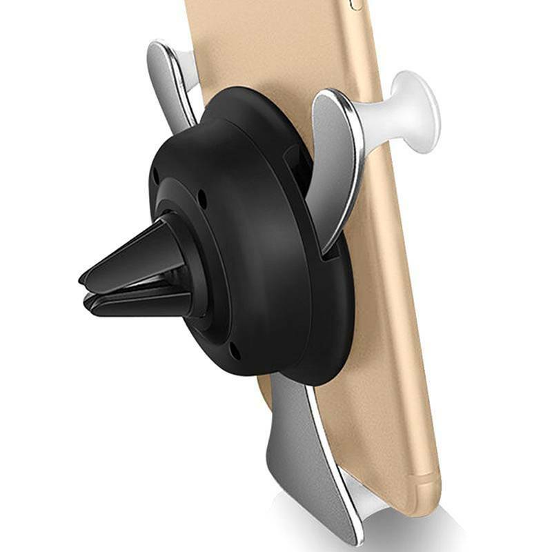 Universal Car Mobile Phone Holder Air Vent Mount Stand Cradle Smart No Touch Gravity Design for iPhone Samsung Galaxy and Other Smartphones 4.0"-6.0" (Gold)