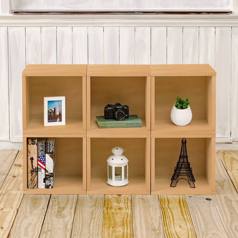 Way Basics Stackable Eco Cube Storage Cubby Organizer Natural Wood Grain