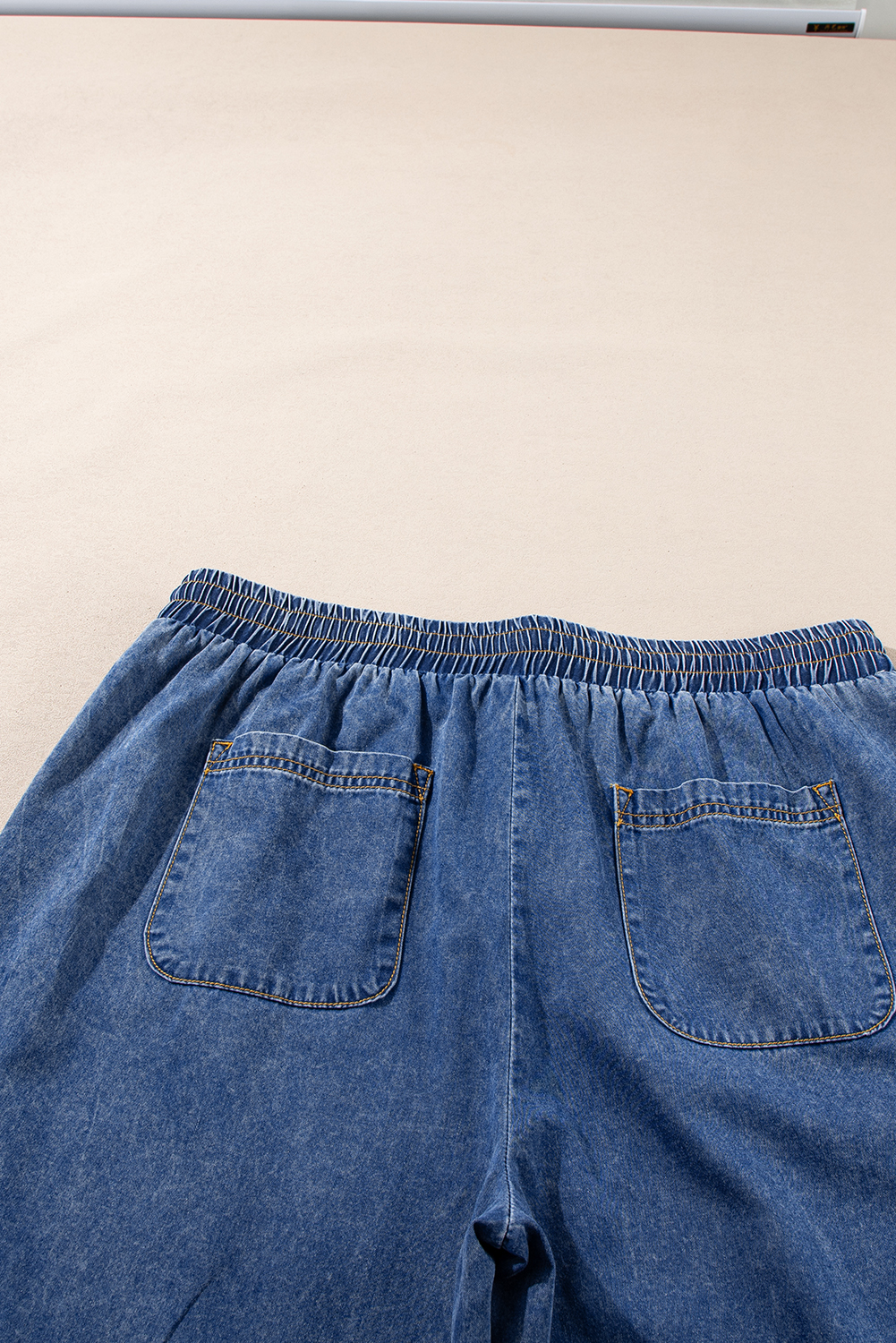 Dark Blue Plus Size Stitching Washed Flare Jeans