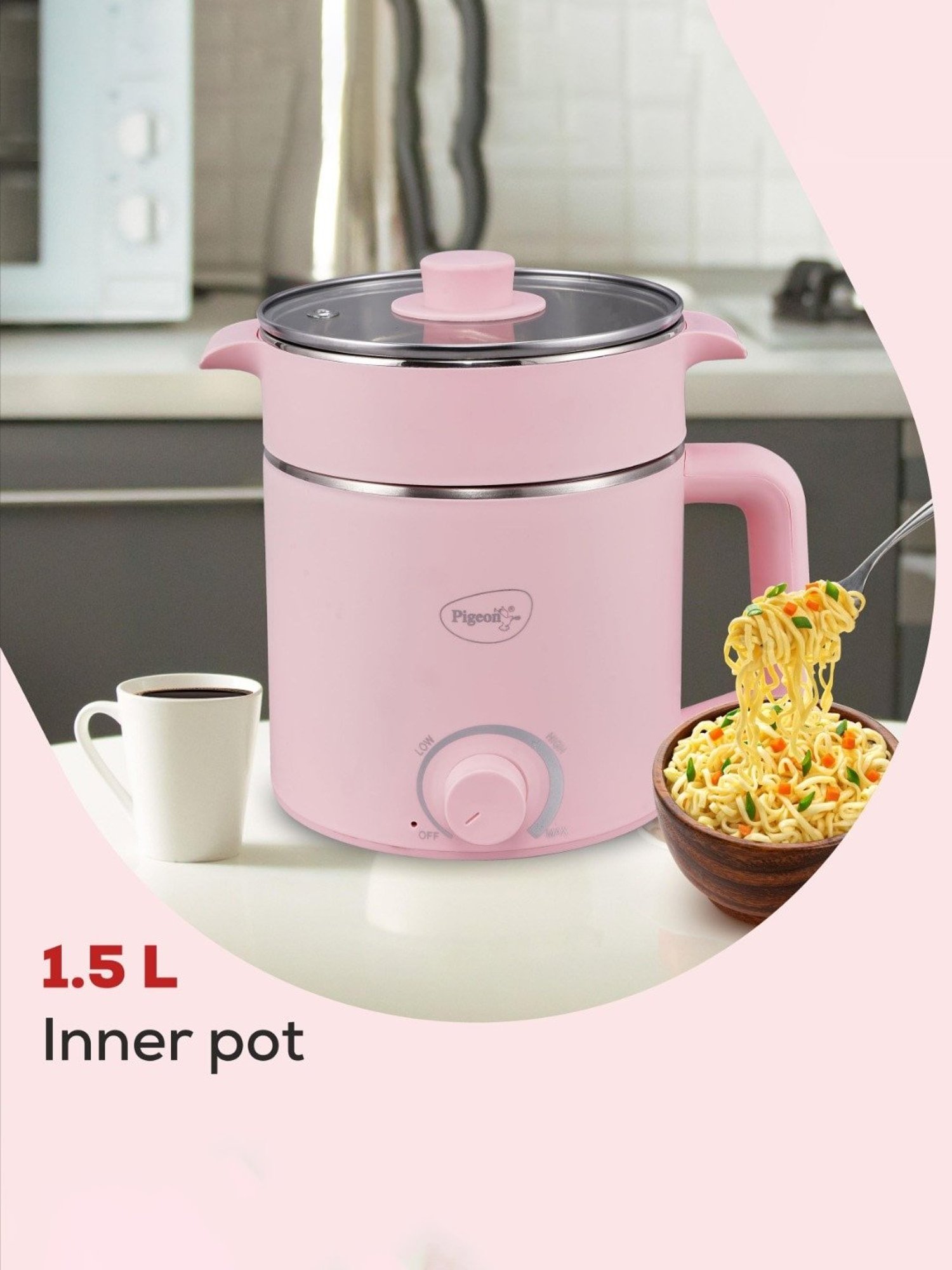 Pigeon by Stovekraft Swift Multi Cook Kettle 1.5L (Blue)