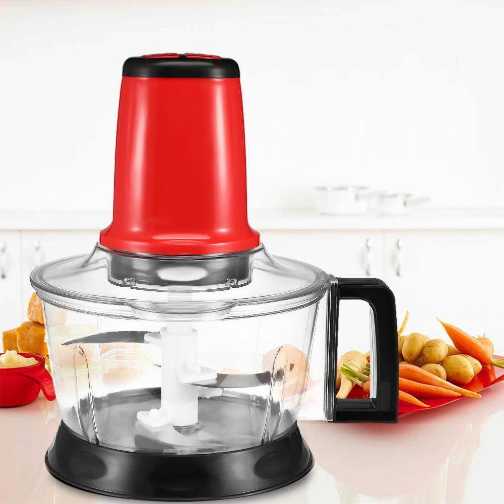 2.6L 220V 50Hz 250W Red Multifunctional Electric Meat Grinder Food Chopper US 2 Pin Plug Split Design Rated Working Time 20s