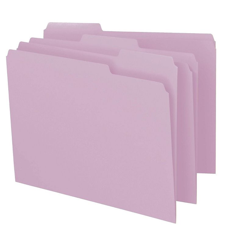 Smead File Folders 1/3 Cut Top Tab Letter Lavender 100/Box 12443
