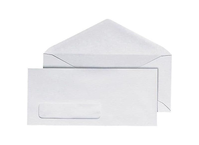 Quality Park Window Envelope #10 4 1/8 x 9 1/2 White 500/Box 90120