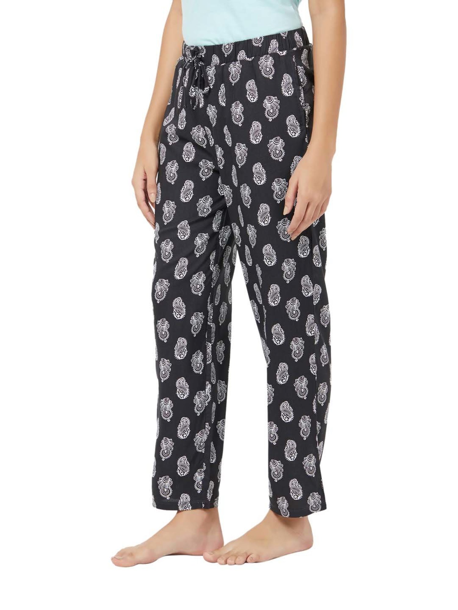 Soie Black & White Printed Pyjamas