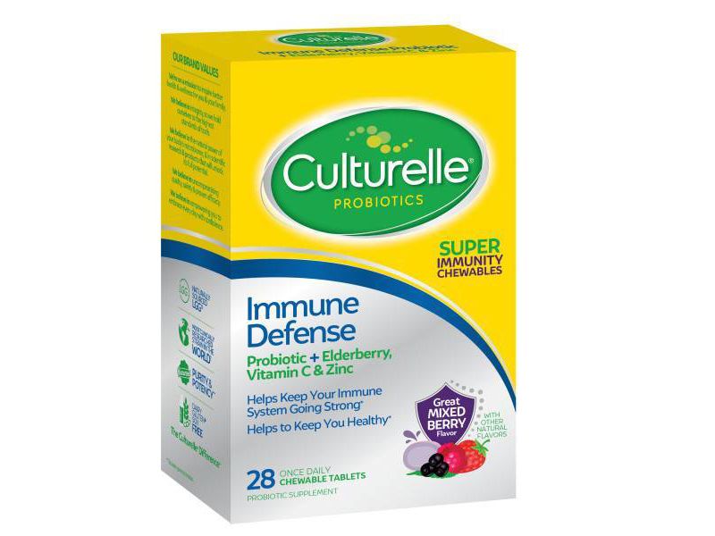 Culturelle Adult Immune Defense Probiotic + Elderberry, Vitamin C, Zinc Chewable for Women and Men - 28ct