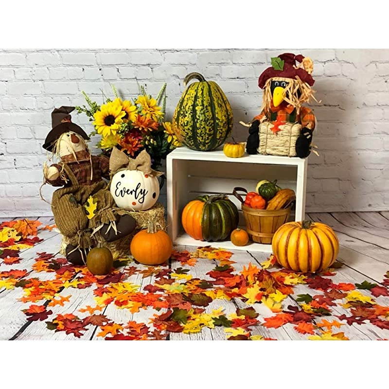 White Brick Wall with Gray Wooden Floor Photography Backdrop Vinyl Background for Pictures D-2504 (5x7ft(CottonPolyester))