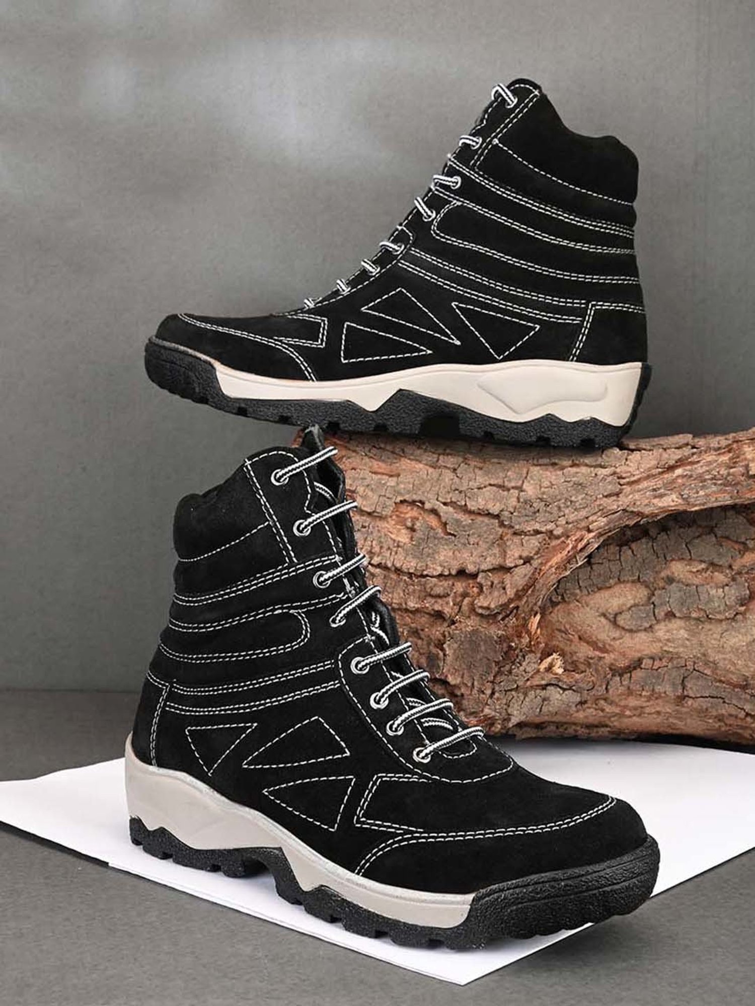 Carlo Romano Men's Black Derby Boots