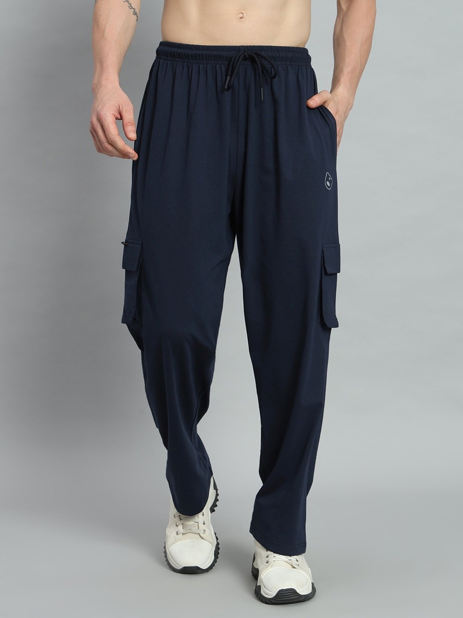 Griffel Navy Blue Cotton Loose Fit Printed Co-Ord Set