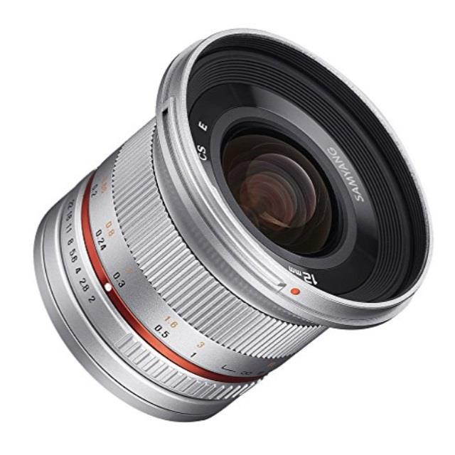 Samyang SY12M-MFT-SIL 12mm F2.0 Ultra Wide Angle Lens for Micro 4/3rds, Silver