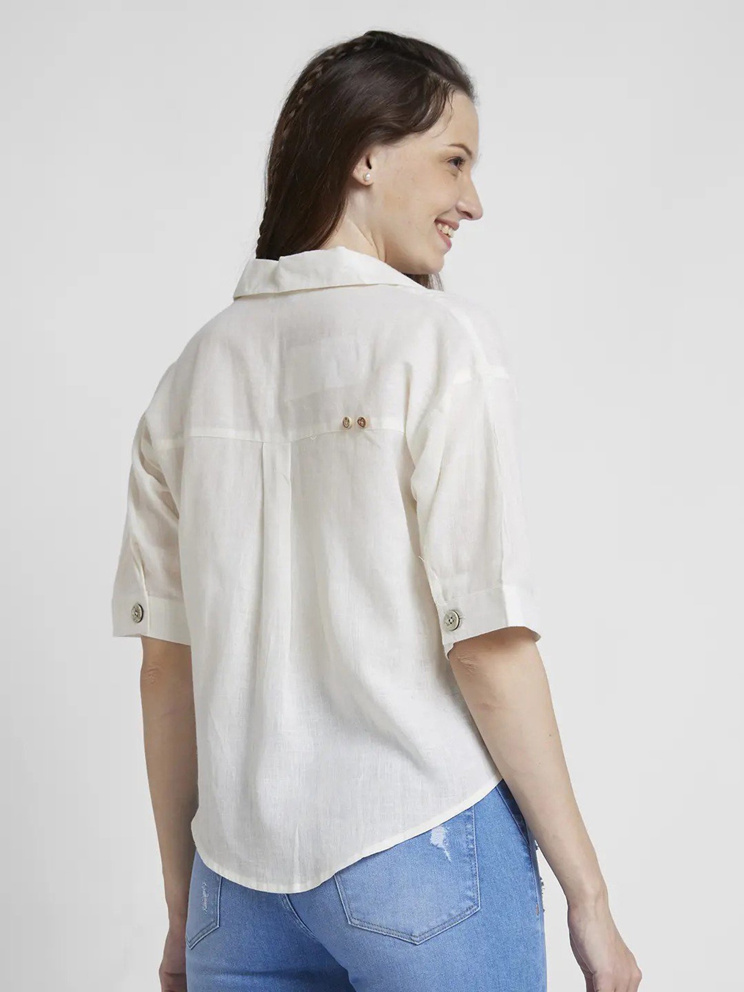 Annabelle by Pantaloons Black Polka Dots Shirt