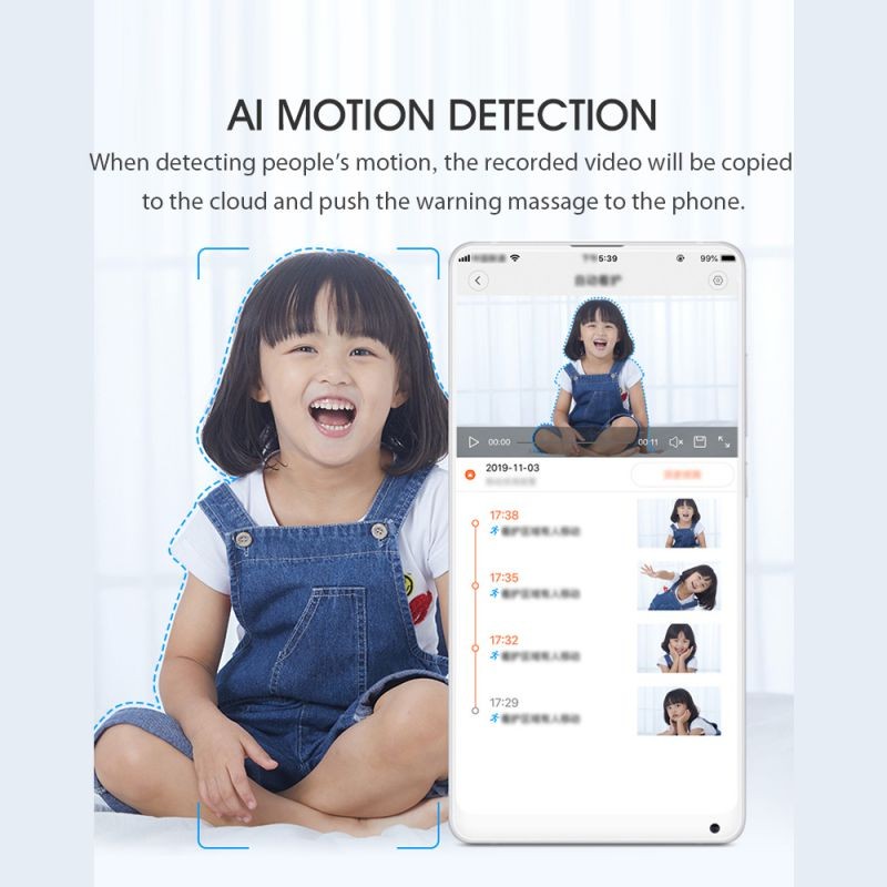 Global Version Xiaomi IMILAB A1 Baby Monitor IP Camera 360&deg; Panoramic Wireless Smart Security Camera AI Motion Detection Night Vision H.256 Full Color Home Security Device CMSXJ19E