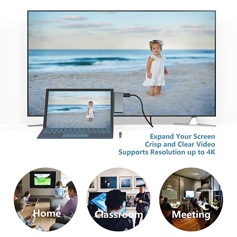 Version Surface Pro 4Pro 5Pro 6 Docking Station Hub with 4K HDMI Port+3 Port USB 30+SDTFMicro SD Card Reader Converter Combo Adaptor for Microsoft Surface Pro 6 Pro 5 Pro 4