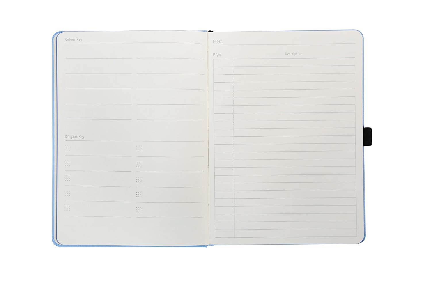 Dingbats Earth Notebook, Medium A5+ (6.2 x 8.5), Hardcover, PU Leather, 100gsm Coated Paper, Numbered Pages, Pocket, Elastic, Pen Holder, 2 Bookmarks (Dotted, Sky Blue - Great Barrier Reef)