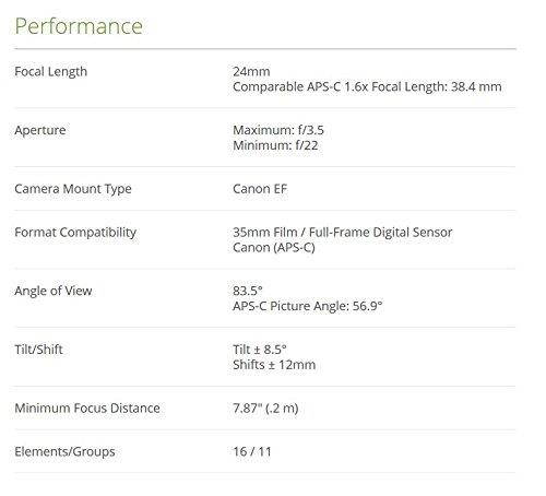 Rokinon 24mm f/3.5 Tilt Shift Lens for Canon #TSL24M-C