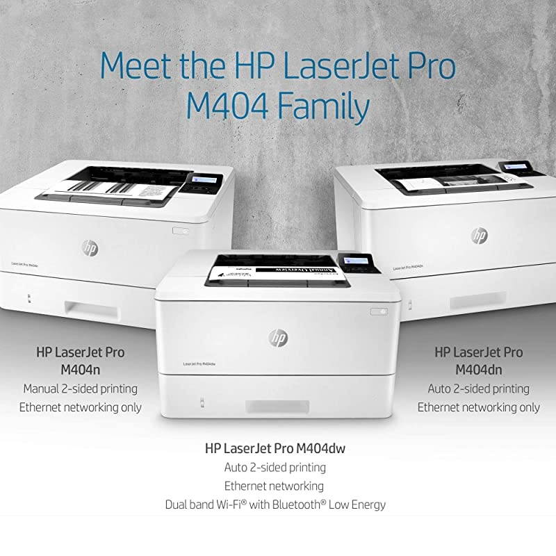 LaserJet Pro M404dw Monochrome Wireless Laser Printer with Double-Sided Printing (W1A56A)