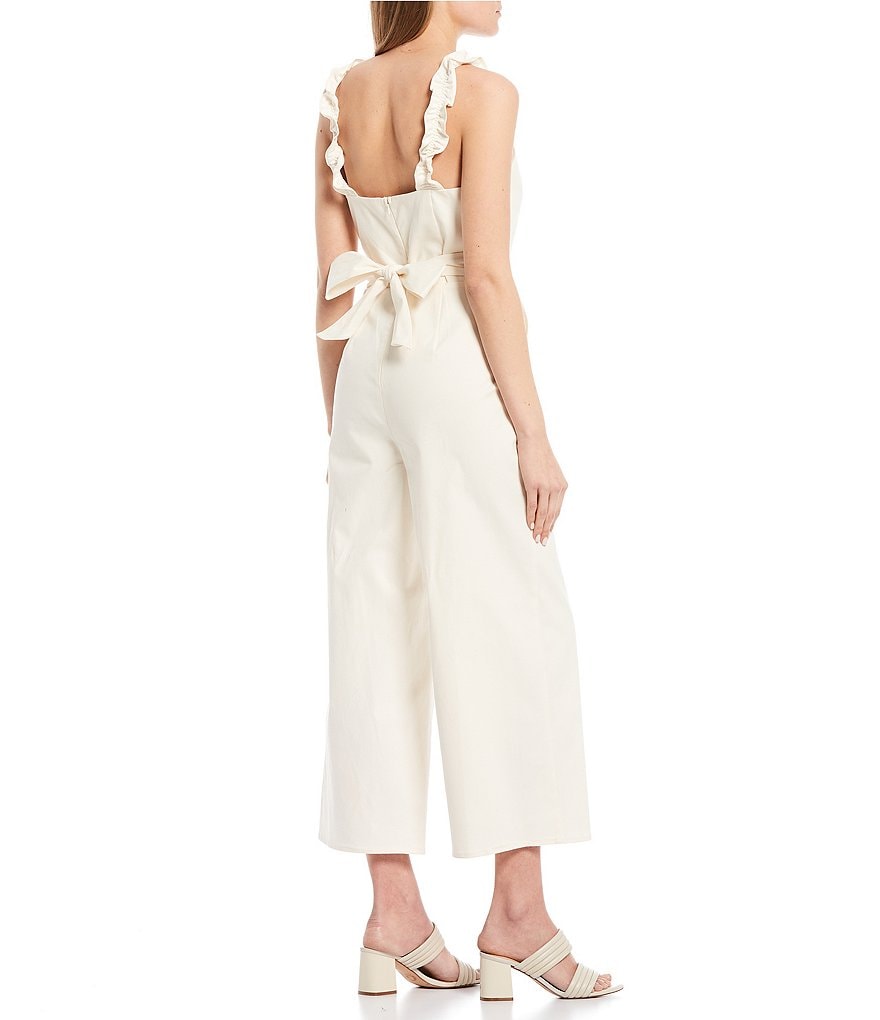 Copper Key Ruffle Strap Jumpsuit
