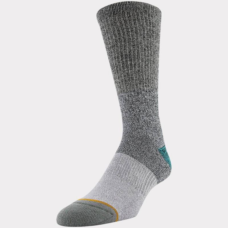 Signature Gold by GOLDTOE Men's Native Nomad Crew Colorblock Sport Socks 2pk - Black 6-12.5