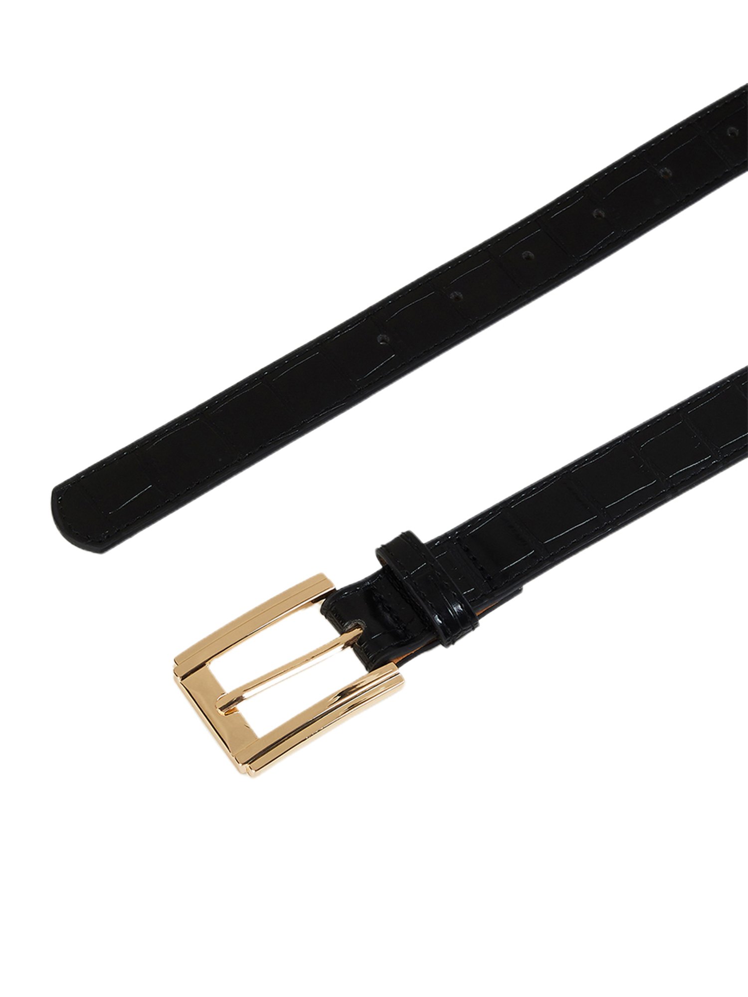 Ginger by Lifestyle Black Textured Casual Belt for Women