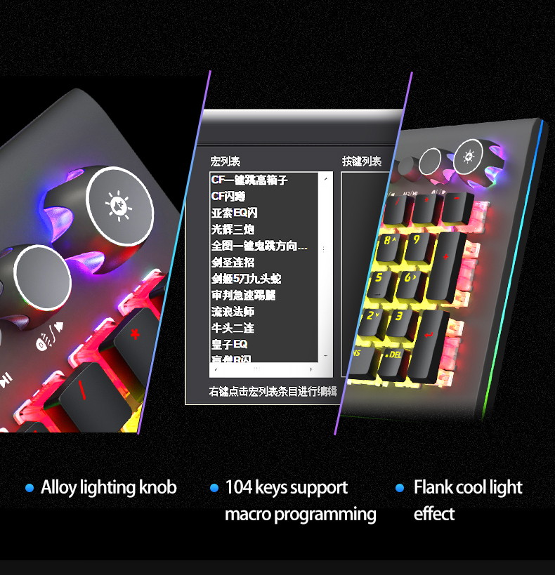 AULA F2088 RGB Mechanical Gaming Keyboard, with Media Keys, Detachable Wrist Rest, Rainbow Backlight, Durable Metal Panel, 104 Keys Anti-ghosting Ergonomic USB Wired PC Gaming Keyboards (Blue Switch)