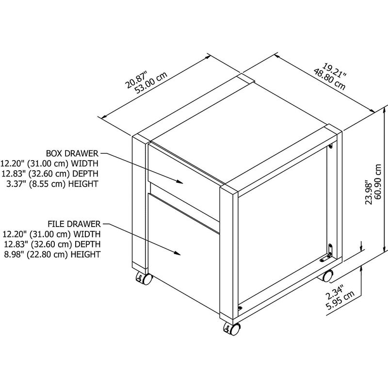 Union & Scale 2-Drawer Ver File Cab, Mobile/Ped, Let/Leg, 21 UN56949