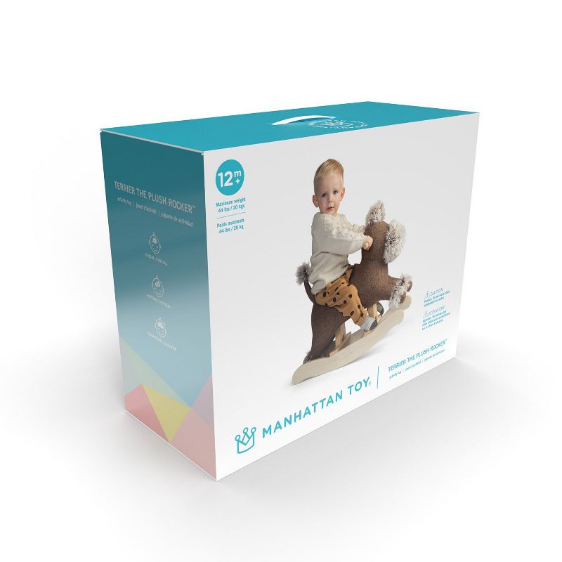 Manhattan Toy Terrier Plush Dog Wooden Rocking Toy