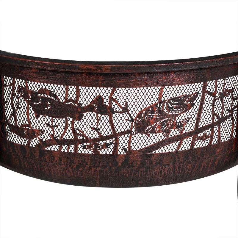 DeckMate 30371 Avondale Outdoor Backyard Patio Portable Steel Fire Bowl Fire Pit, Antiqued Copper Finish