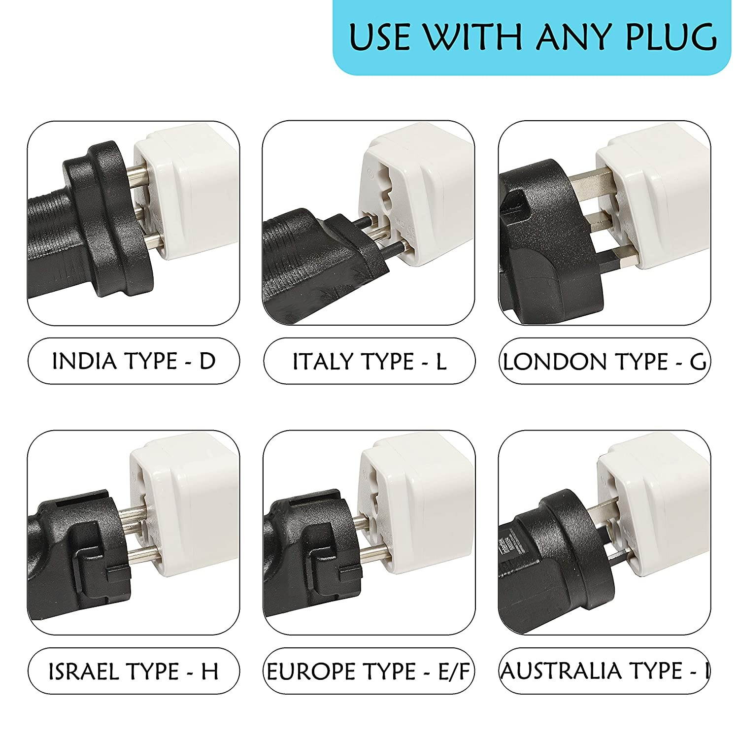 Ceptics 12Pcs International Travel Worldwide Grounded Universal Plug Adapter Set - Charge Your Devices from Anywhere in The World
