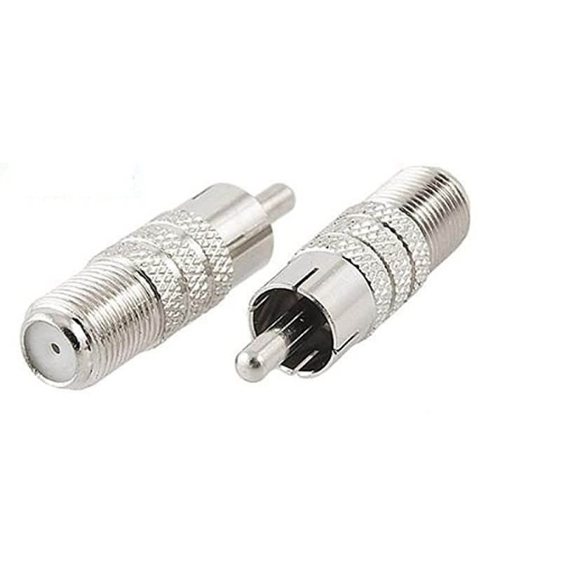6-Pack, F Type Female to RCA Male Coax Coaxial Cable Audio Adapter Connector