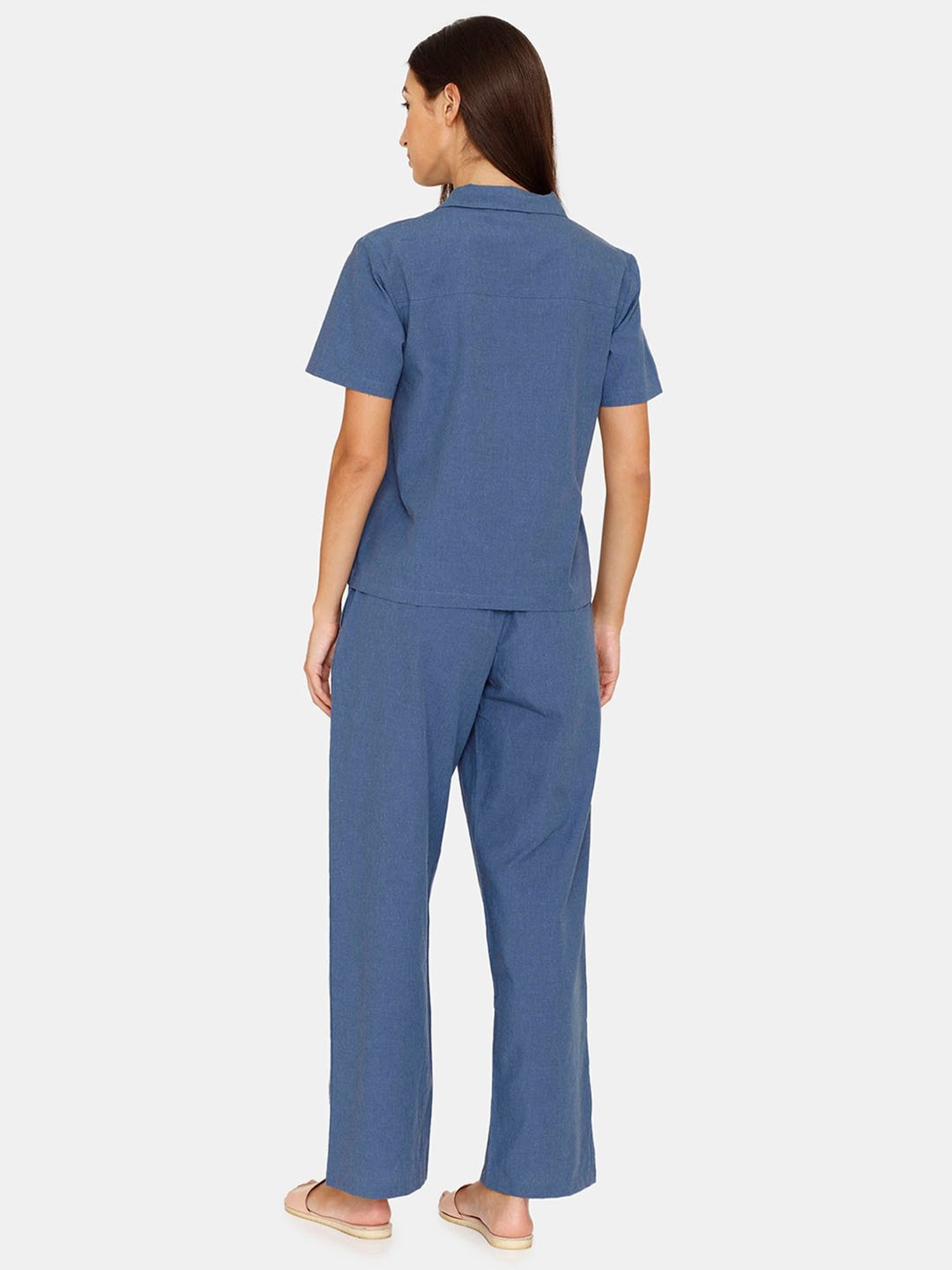 Zivame Blue Shirt With Pyjamas