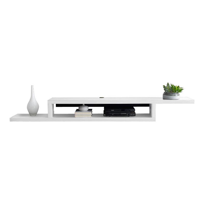 72" Asymmetrical Wall Mounted TV Console White - Martin Furniture