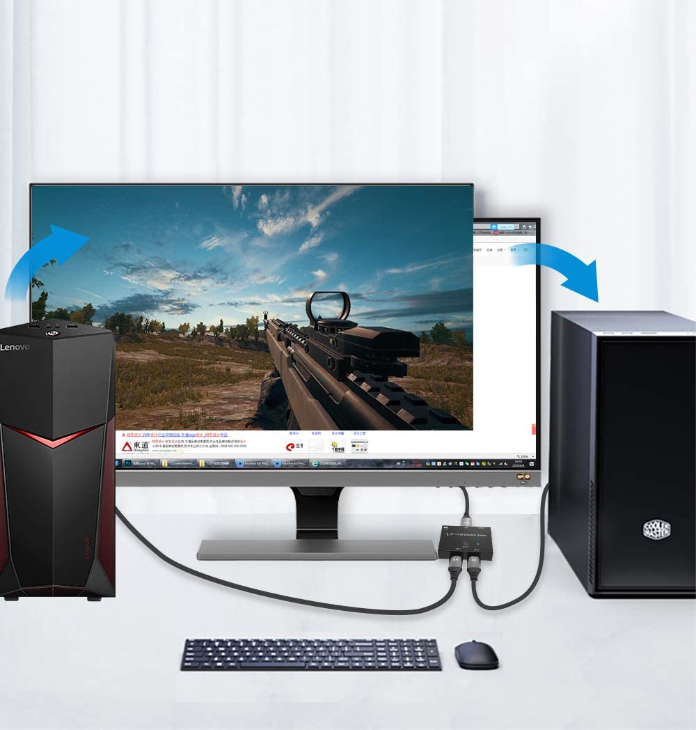 DisplayPort 8K DP 1.4 Switch Bi-Direction 8K 30Hz 4K 120Hz Splitter Converter for Multiple Source and displays.