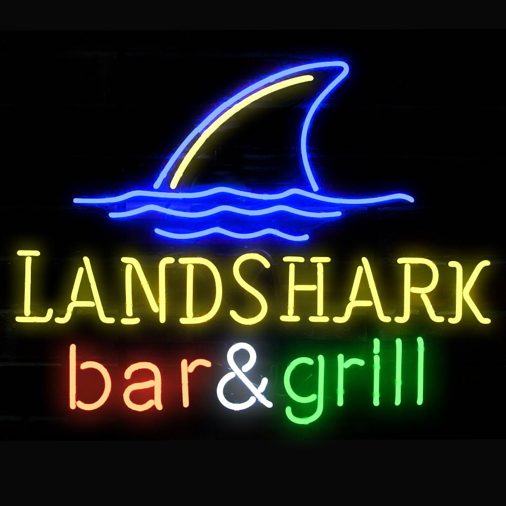 Fashion Neon Sign LANDSHARK  Bar Handcrafted Real Glass Lamp Neon Light Neon Sign Beerbar Sign Neon Beer Sign 19x15