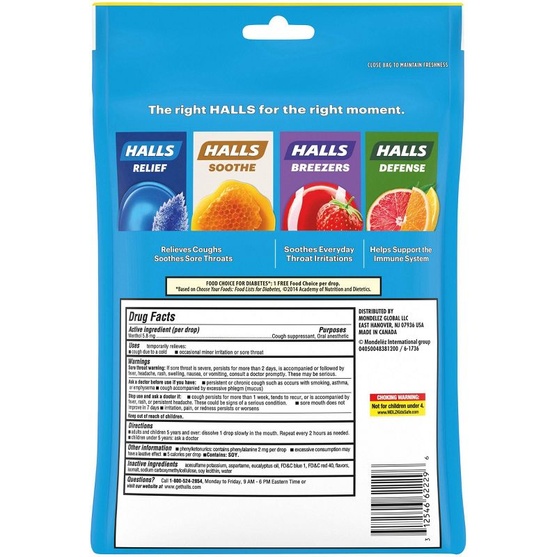 Halls Sugar Free Cough Drops - Mountain Menthol - 70ct