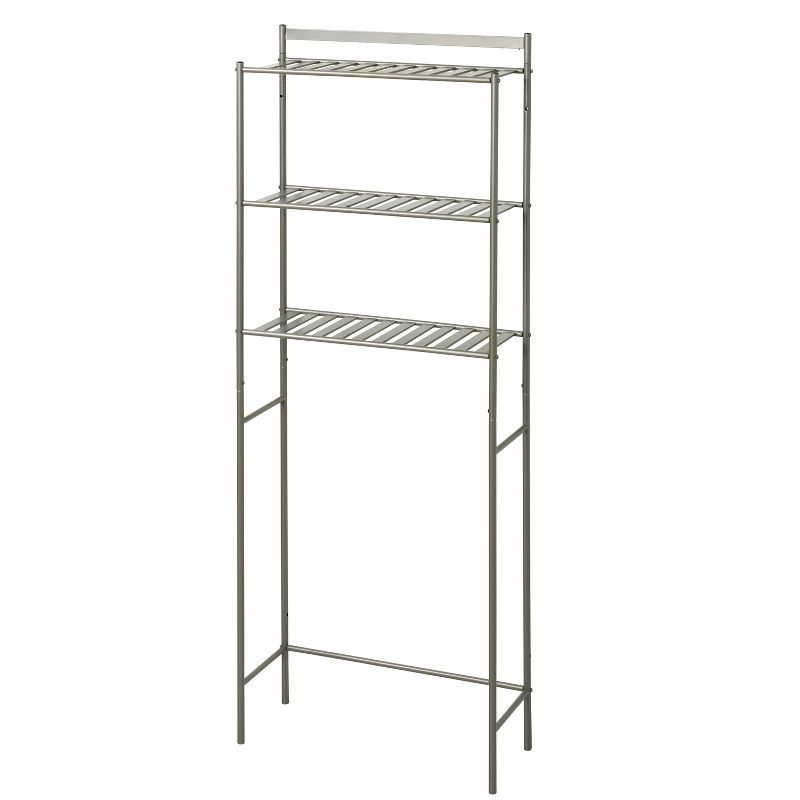 Slat Style Over the Toilet Etagere Brushed Nickel - Zenna Home