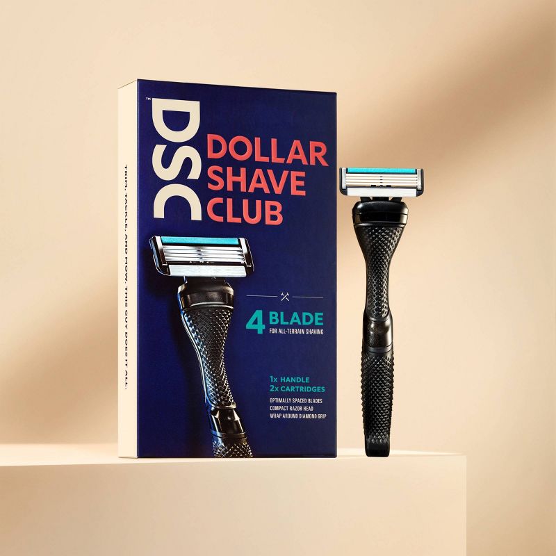 Dollar Shave Club 4 Blade Razor Handle + 2 Razor Blade Refills