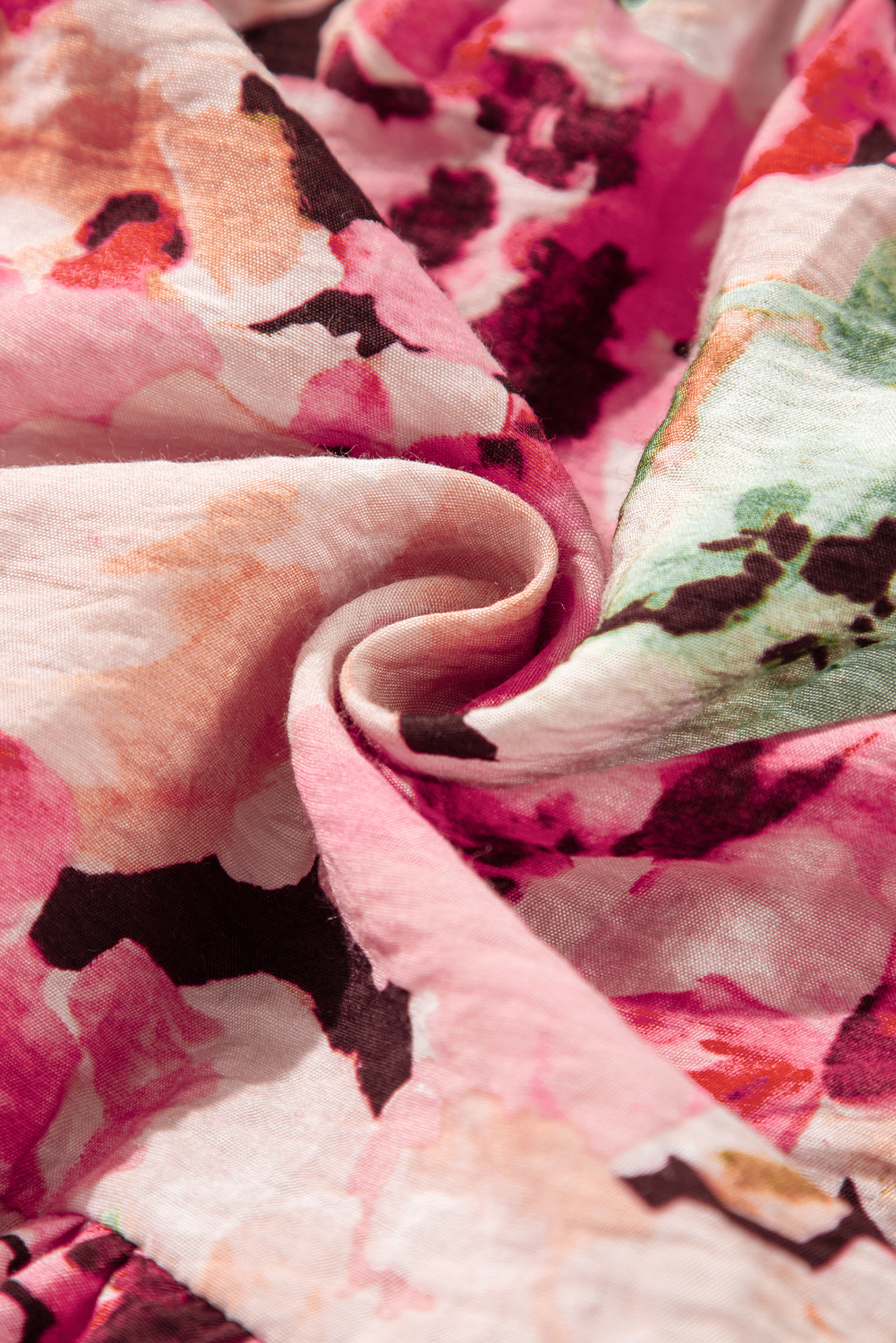 White Frill Mock Neck Sleeveless Tiered Floral Dress