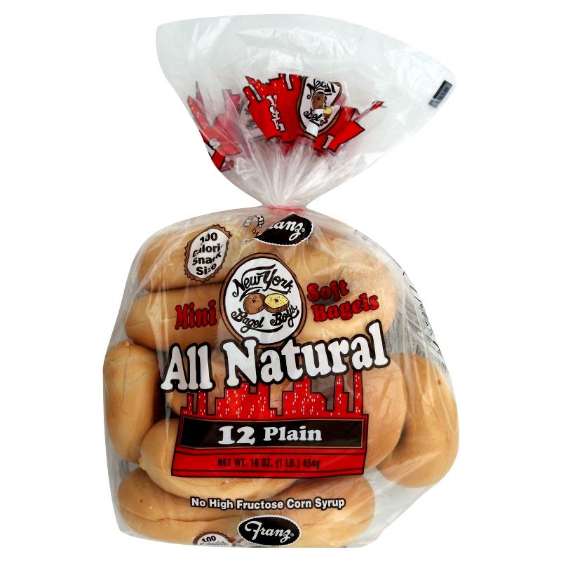 New York Bagel Boys All Natural Plain Bagels - 20oz/12ct
