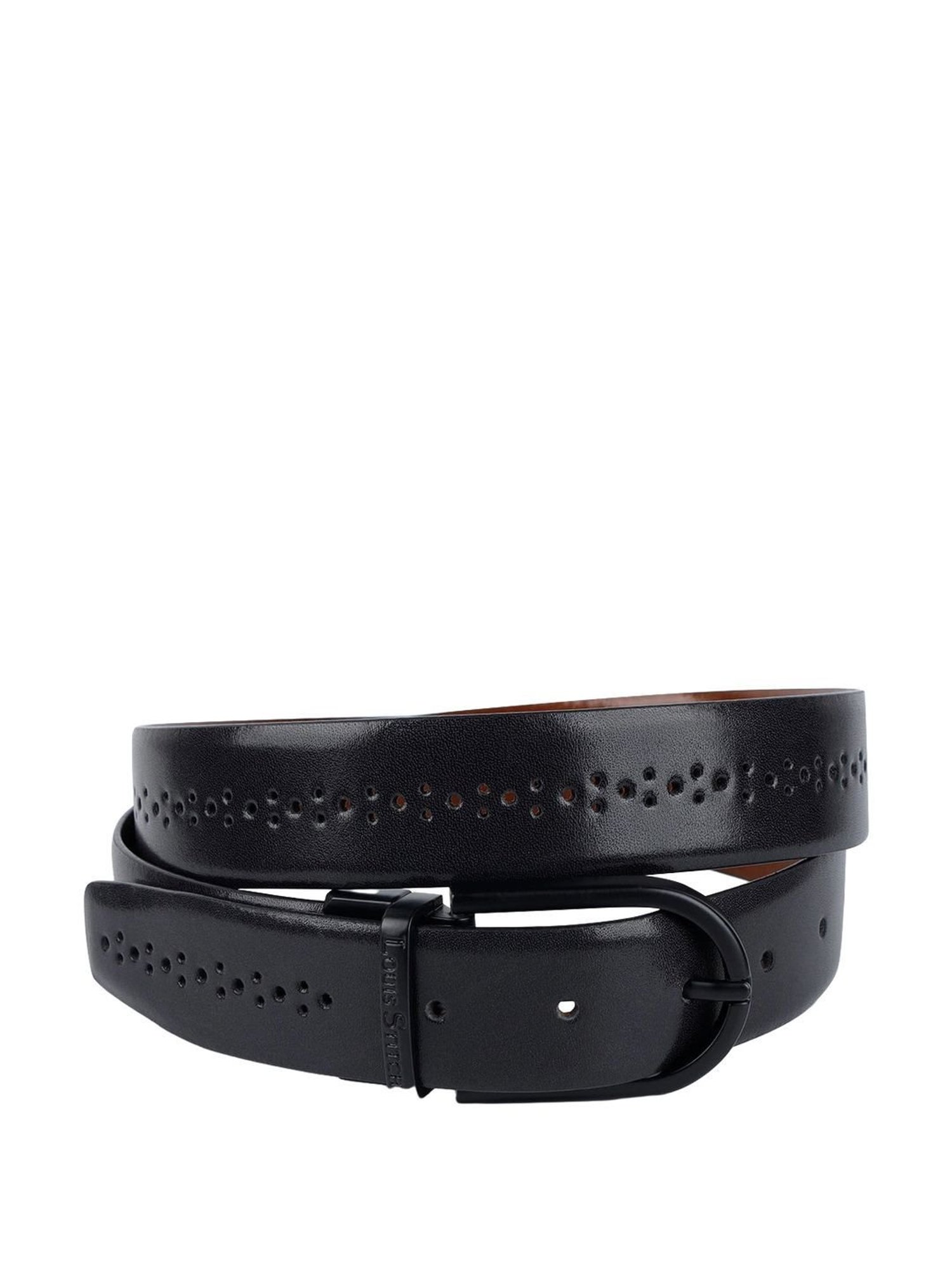 Louis Stitch Spanish Black & Brown Leather Reversible Belt For Men