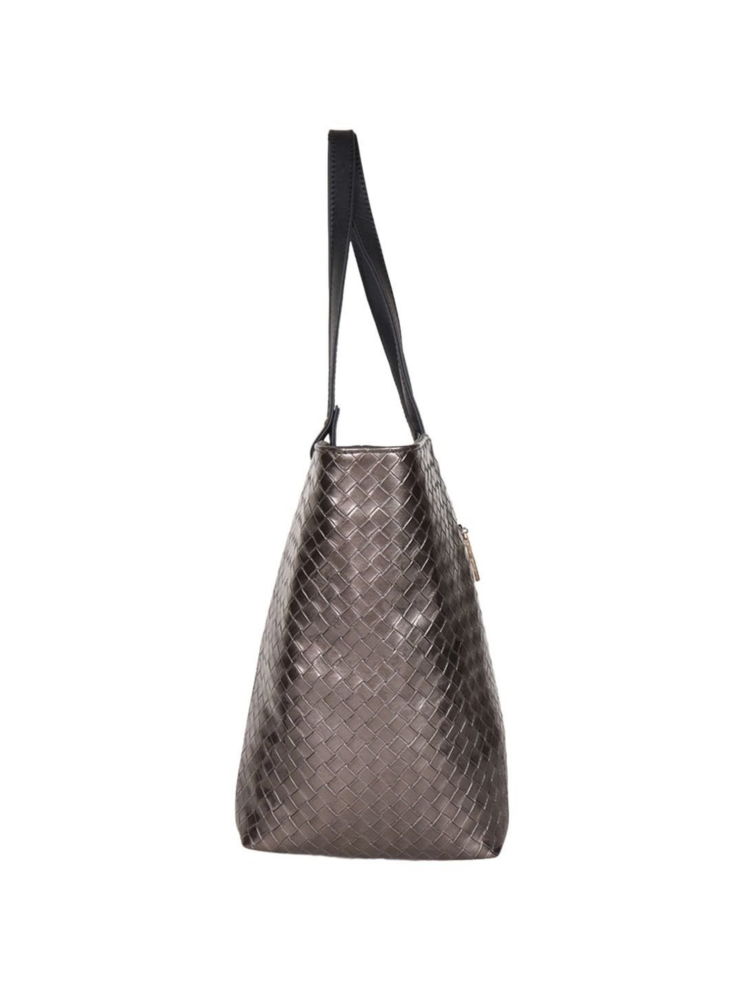 Carlton London Grey Textured Medium Tote Handbag