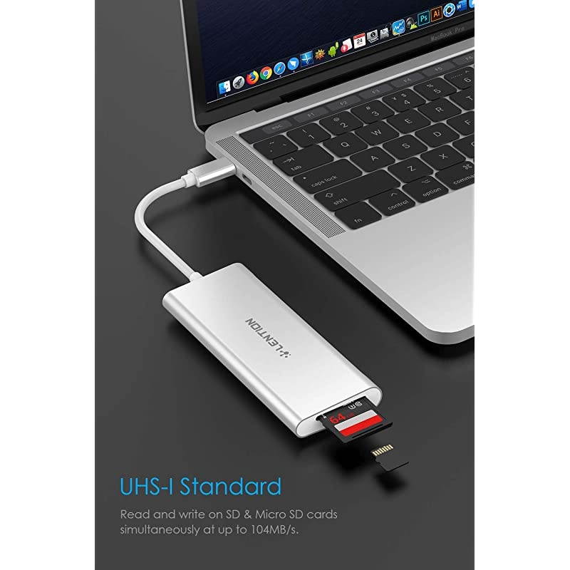 USB C Hub with 4K HDMI 3 USB 30 SD 30 Card Reader Compatible 20202016 MacBook Pro 131516 New iPad ProMac AirSurface Chromebook More MultiPort Dongle Adapter CBC34 Silver