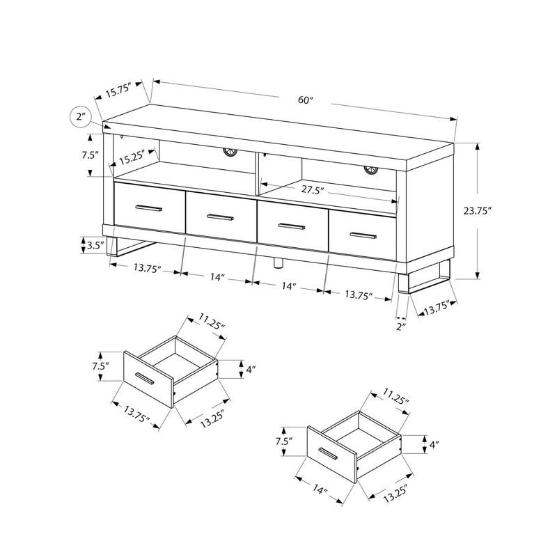Console Table - 4 Drawers - White - EveryRoom
