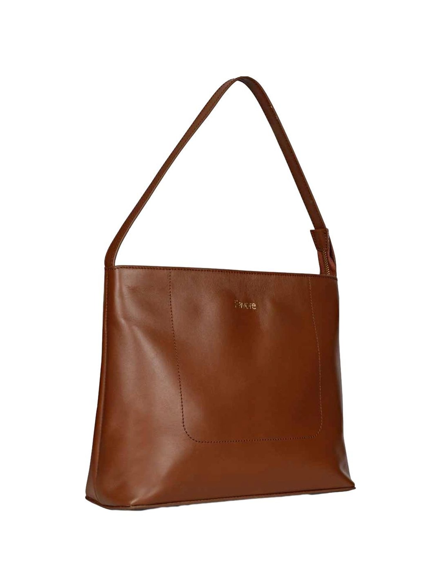 Saint G Brown Solid Medium Shoulder Handbag