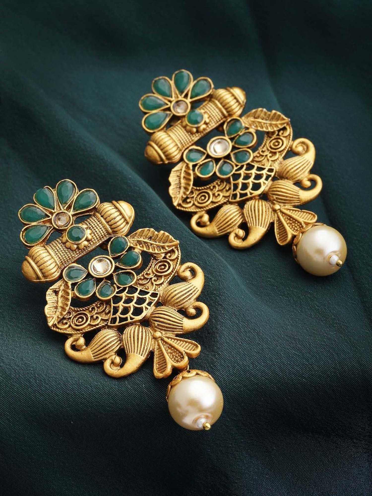 OOMPH Jewellery Yellow Enamel Floral Jhumki
