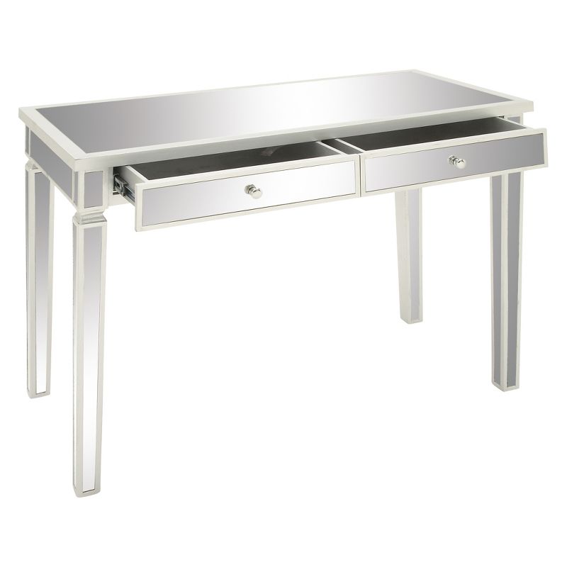 Wood and Mirror 2 Drawer Vanity Desk White - Olivia & May