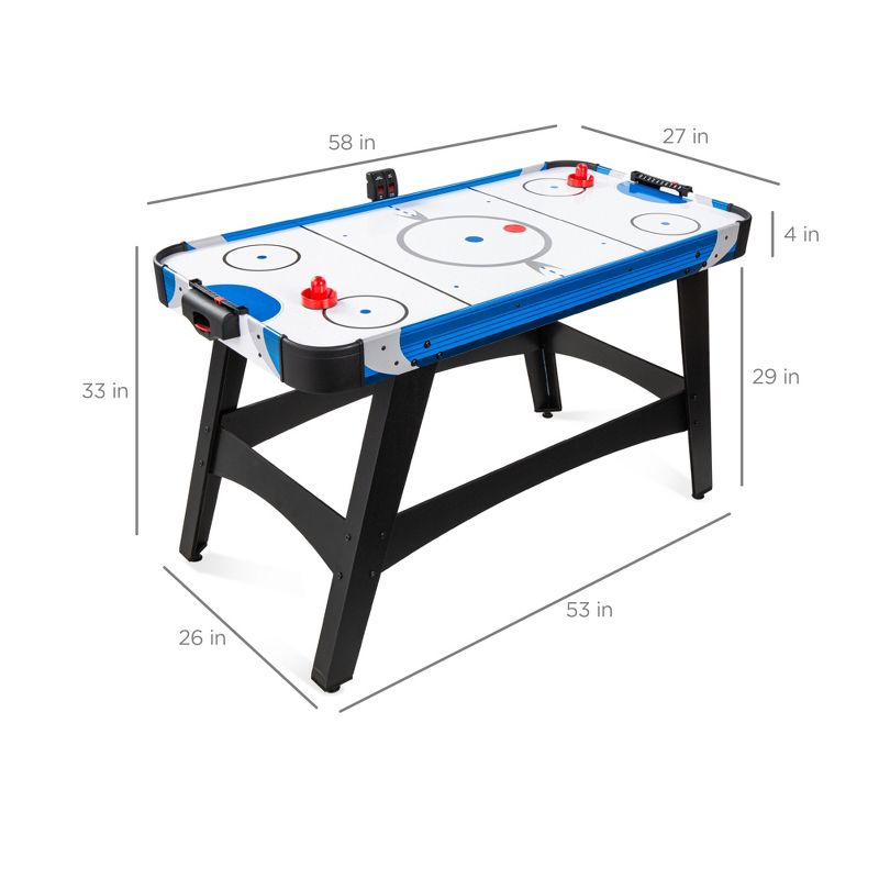 Best Choice Products 58in Mid-Size Air Hockey Table for Game Room w/ 2 Pucks, 2 Pushers, LED Score Board, 12V Motor
