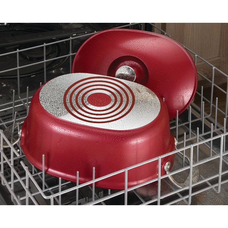 T-fal Oval Covered 6.3qt Cast Aluminum Pot, Red