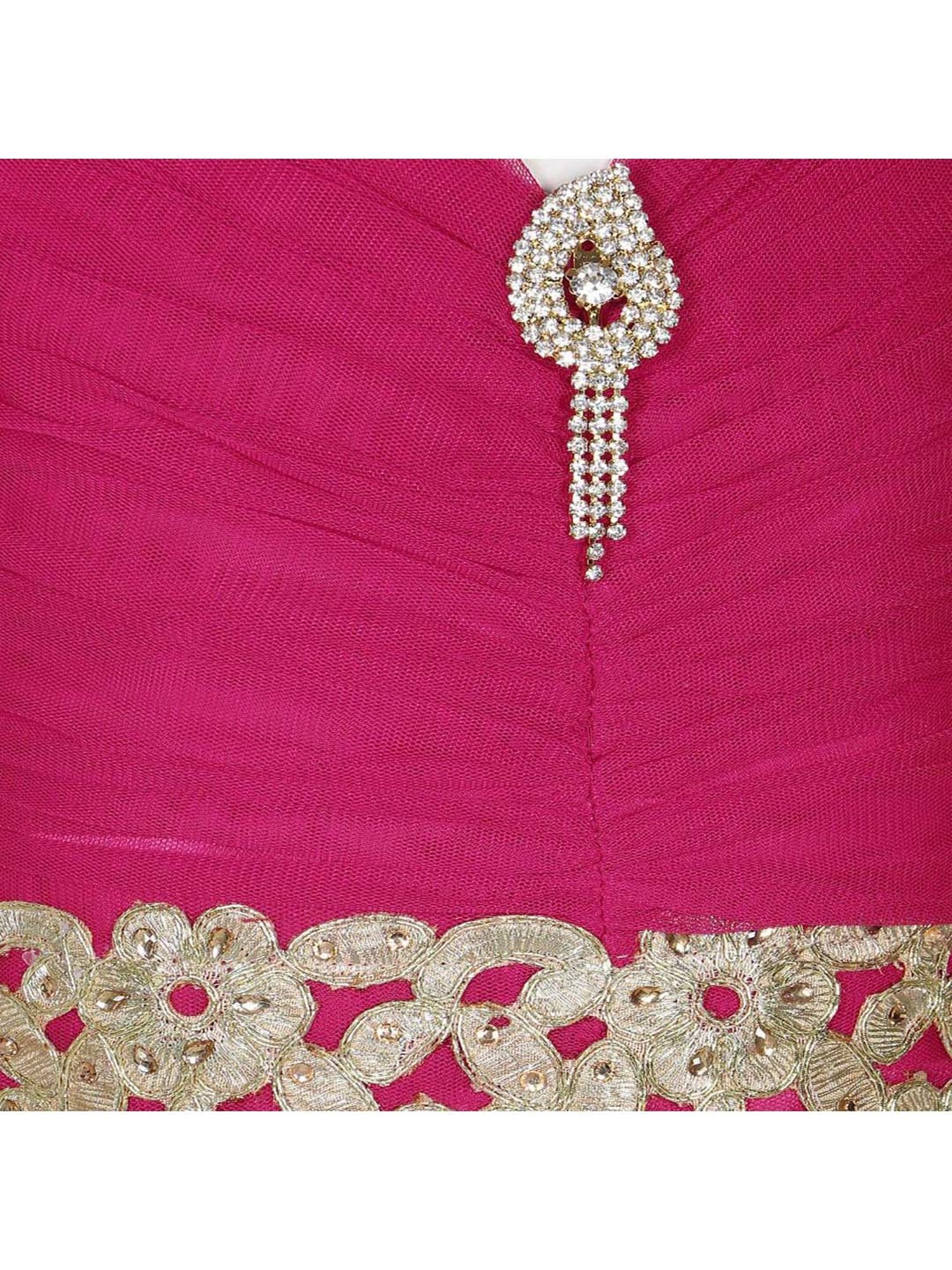 AJ Dezines Kids Pink Zari Work Gown